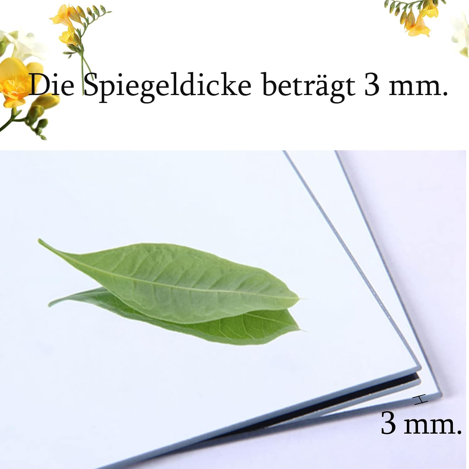 Muzilife Glass Mirror Tiles, 3 Pieces, 40 x 40 cm, DIY Wall Mirror with 4 Adhesive Mats, HD Mirror Set in Kitchen, Living Room and Bathroom