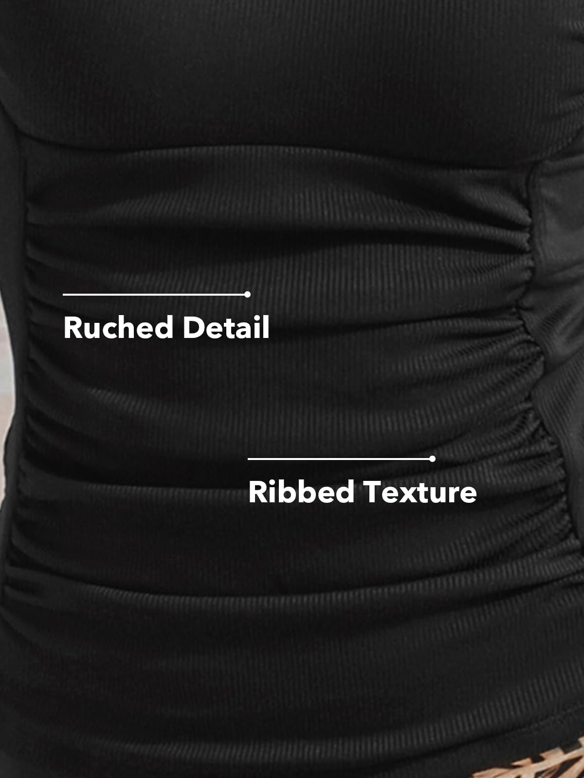 Costum de baie M CUPSHE Tankini Control Abdomen Bretele Reglabile Ribbed