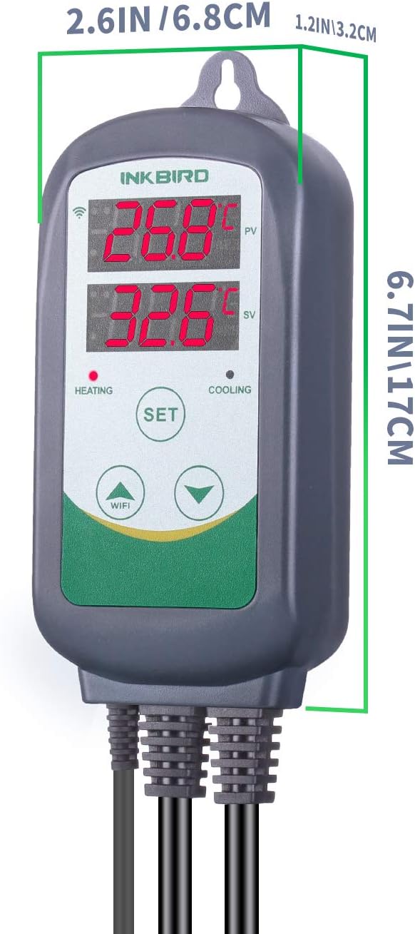 Inkbird Digital Wireless Thermostat, ITC-308-WiFi Temperature Controller Heating Cooling Remote Control