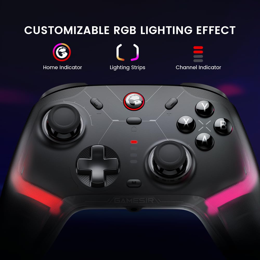 GameSir Cyclone 2 Wireless Controller - 1000Hz Polling Rate, TMR Joysticks, Hall/Micro 2-in-1 Triggers for PC/Switch/Android/iOS, PC Gaming Controller with Charging Dock (Black)