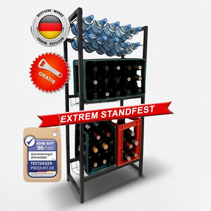 Raft sticle DEVIHOME Drinks Crate Rack Wine Rack 3 cutii 10 sticle