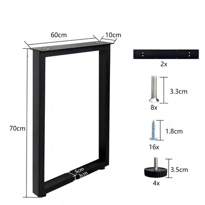 Picioare masa Jahof JHDLRT metal industrial 60 x 70 cm negre