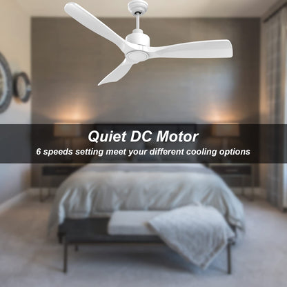 Ventilator tavan OFANTOP 52 inch DC motor LED 6 viteze alb