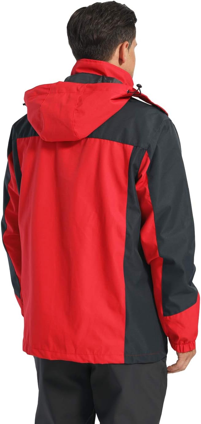 KEFITEVD Softshelljacke Herren Wasserabweisende Funktionsjacke mit Abnehmbarer Kapuze Leichte Outdoorjacke für Wandern Trekking