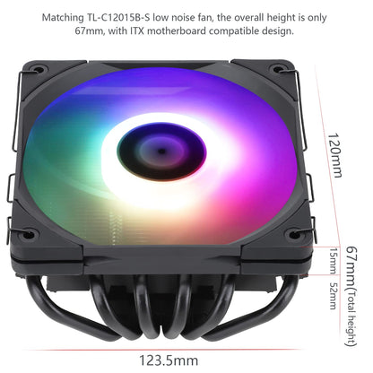 Thermalright AXP-120-X67 Black ARGB Low Profile CPU Air Cooler