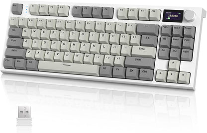 VGN GAMEPOWER ATTACK SHARK K86 Wireless Mechanical Keyboard Apex Pro TKL 75%, 2.4G/Bluetooth/Wired Gaming Keyboard M75, Gasket Mount with Color Display & Knob, RGB Backlit, Hot Swappable Linear Switch