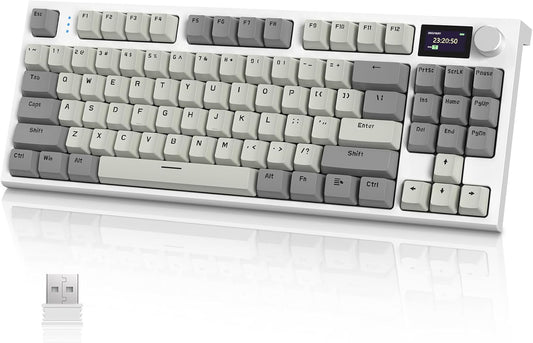 VGN GAMEPOWER ATTACK SHARK K86 Wireless Mechanical Keyboard Apex Pro TKL 75%, 2.4G/Bluetooth/Wired Gaming Keyboard M75, Gasket Mount with Color Display & Knob, RGB Backlit, Hot Swappable Linear Switch