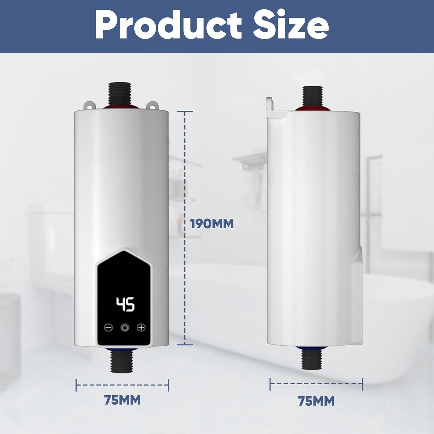 AUORUSI 5500 W chauffe eau instantané electrique,IPX4 chauffe eau aux cuisines et salles de bains,220V mini Chauffe-eau mural à économie d'énergie
