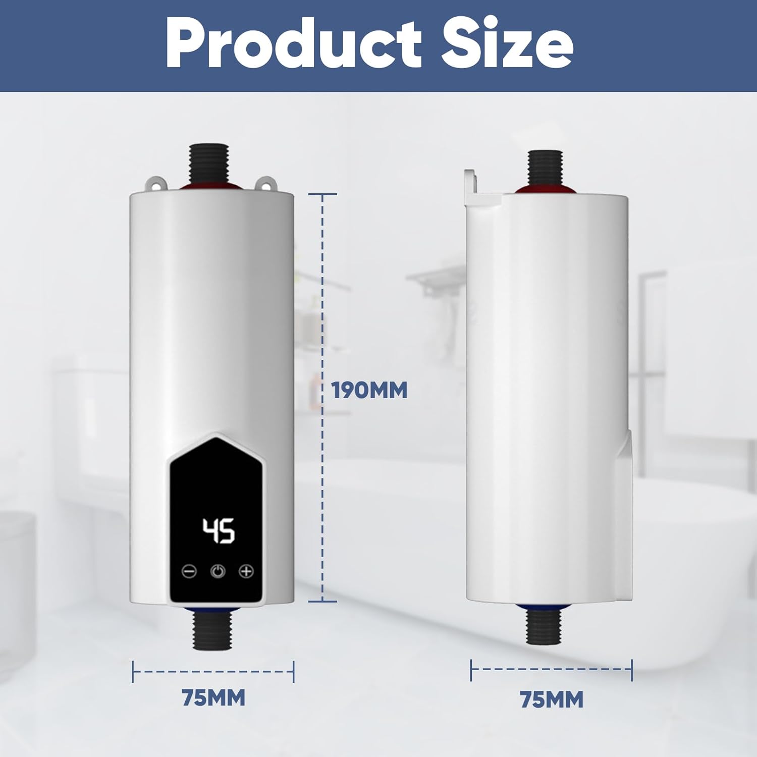 AUORUSI 5500 W chauffe eau instantané electrique,IPX4 chauffe eau aux cuisines et salles de bains,220V mini Chauffe-eau mural à économie d'énergie