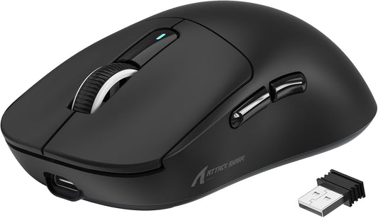 VGN GAMEPOWER x ATTACK SHARK X3 SUPERLIGHT Wireless Gaming Mouse, 49g Ultralight Mice, PixArt PAW3395, 26000 DPI, Tri-mode 2.4G/USB-C Wired/Bluetooth, G502, 200 Hrs Battery, Kailh GM8.0 Switch, Black