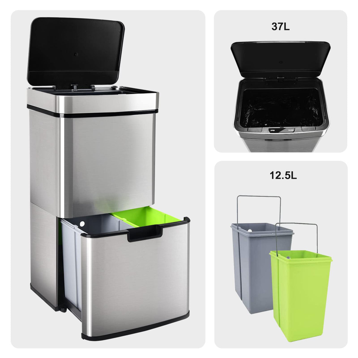 Cos de gunoi GARDTECH Waste Separation System 62L cu senzor