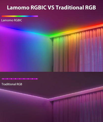Lamomo LED Neon Strip Lights 5M - RGBIC Neon Strip Lights with Music Sync, 24V Waterproof Neon Lights App/Remote Control, Colour Changing DIY Led Lighting for Bedroom Gaming Indoor Outdoor Decoration