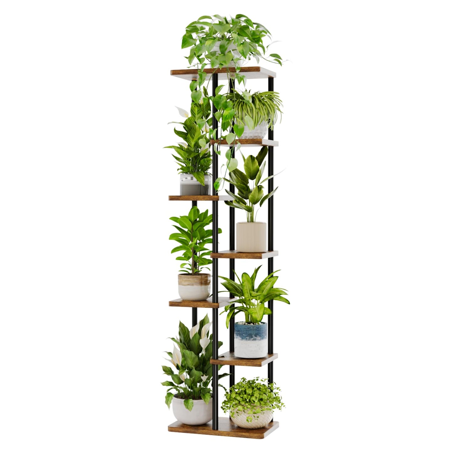 Suport plante Bamworld 5 Tier Metal Alb 5 niveluri 60 lb