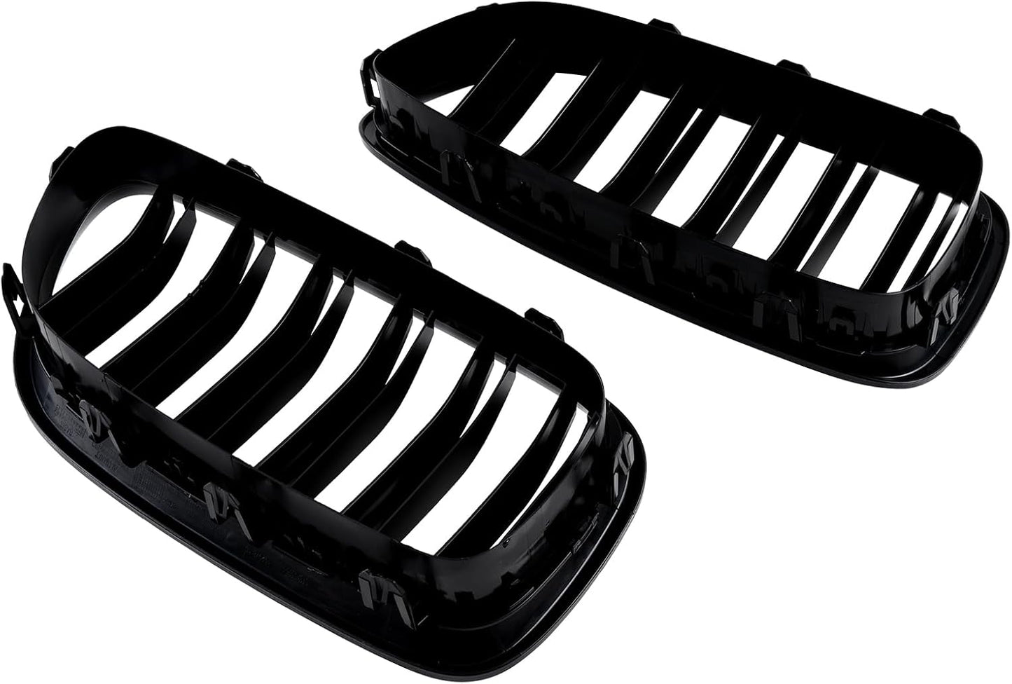 Hengjiayao E46 Kidney Black Radiator Grille for BMW 3 Series E46 4 Door 4D 2002-2005 LCI Facelift Grill Gloss Black Double Bridge Sport Grille Front (Not fit for 2 Doors) (For 3er E46 2002-2005 LCI)