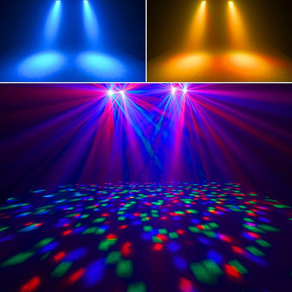 DJ light with tripod, party bar lights, disco spinning ball light, remote control and stage lighting system sound activated for bar concerts, mobile band dance, wedding, Halloween