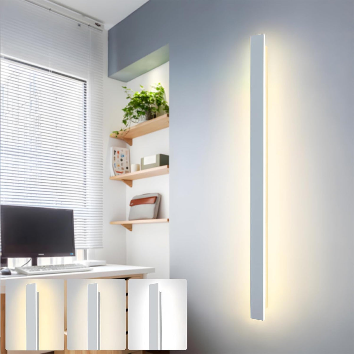 Aplica LED de interior ZTWLEED 120 cm, 44 W, alba