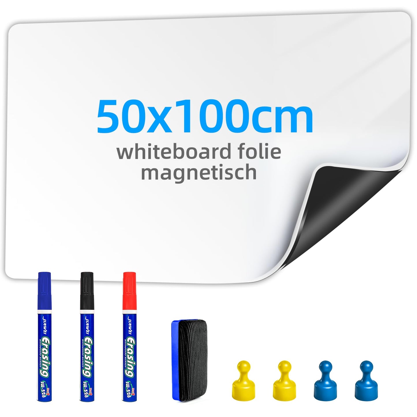 Tabla magnetica Ukaeno 50x100 cm autoadeziva PVC alba