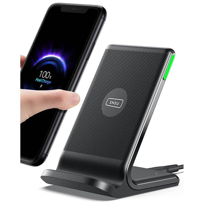 INIU Wireless Charger, [White, 15W] Fast Wireless Charging Stand Qi Certified for iPhone 16 15 14 13 12 11 Pro Max Samsung S23 S22 Google Pixel etc