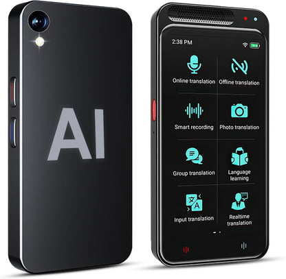 Translator Voice Translator Device, 138 Languages Intelligent AI Foreign Language Translator with 4.1 Inch Screen, Supports WLAN/Hotspot/Offline Translation and Instant Two-Way Translation (Z6)