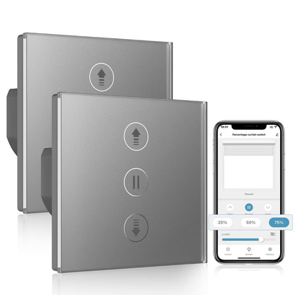Wlan Rolladenschalter mit Prozentfunktion, Smart Rolladen Zeitschaltuhr Sprachsteuerung, Kompatibel mit Alexa/Google Home/Smart Life, Jalousien Rolladensteuerung Benötigt Nullleiter