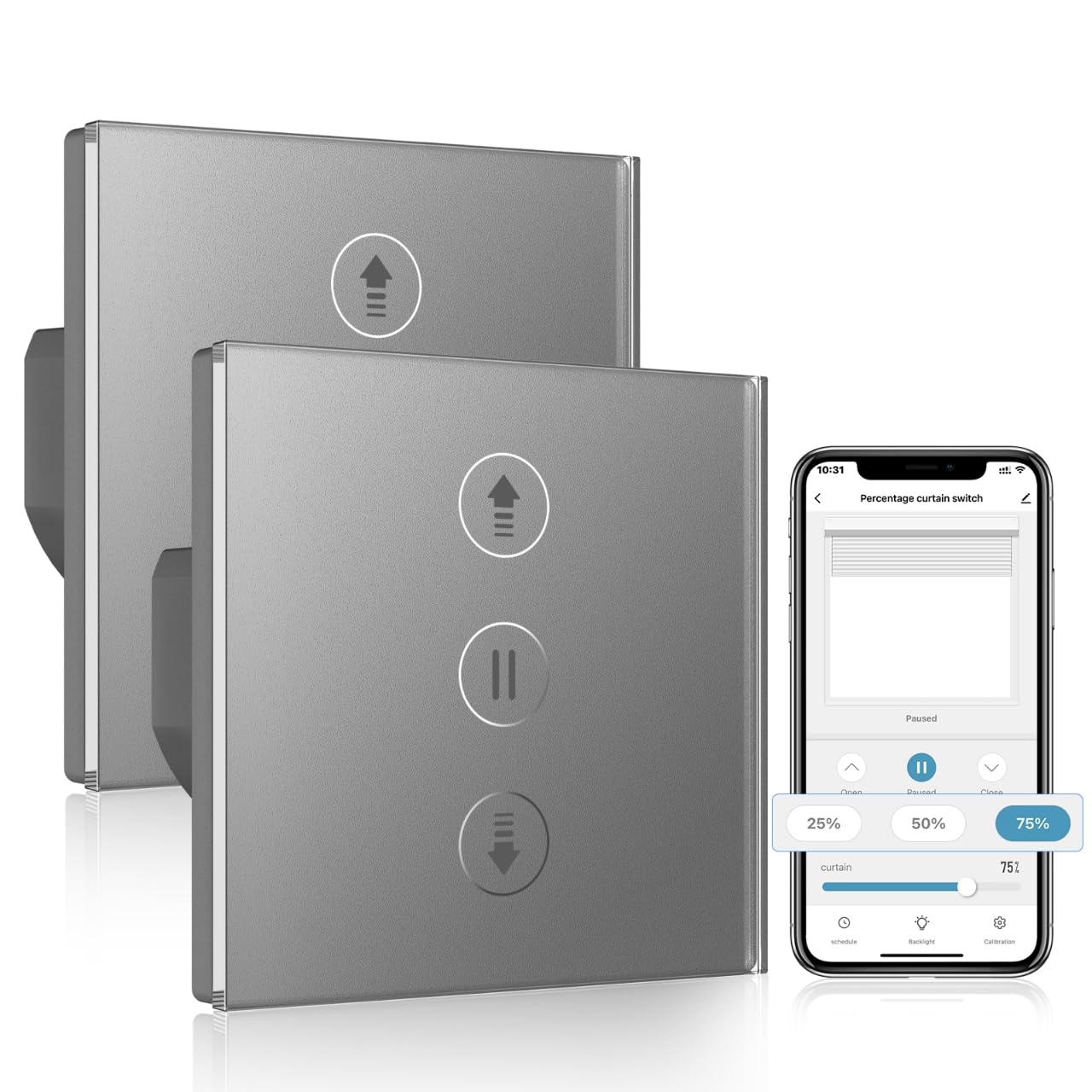 Wlan Rolladenschalter mit Prozentfunktion, Smart Rolladen Zeitschaltuhr Sprachsteuerung, Kompatibel mit Alexa/Google Home/Smart Life, Jalousien Rolladensteuerung Benötigt Nullleiter