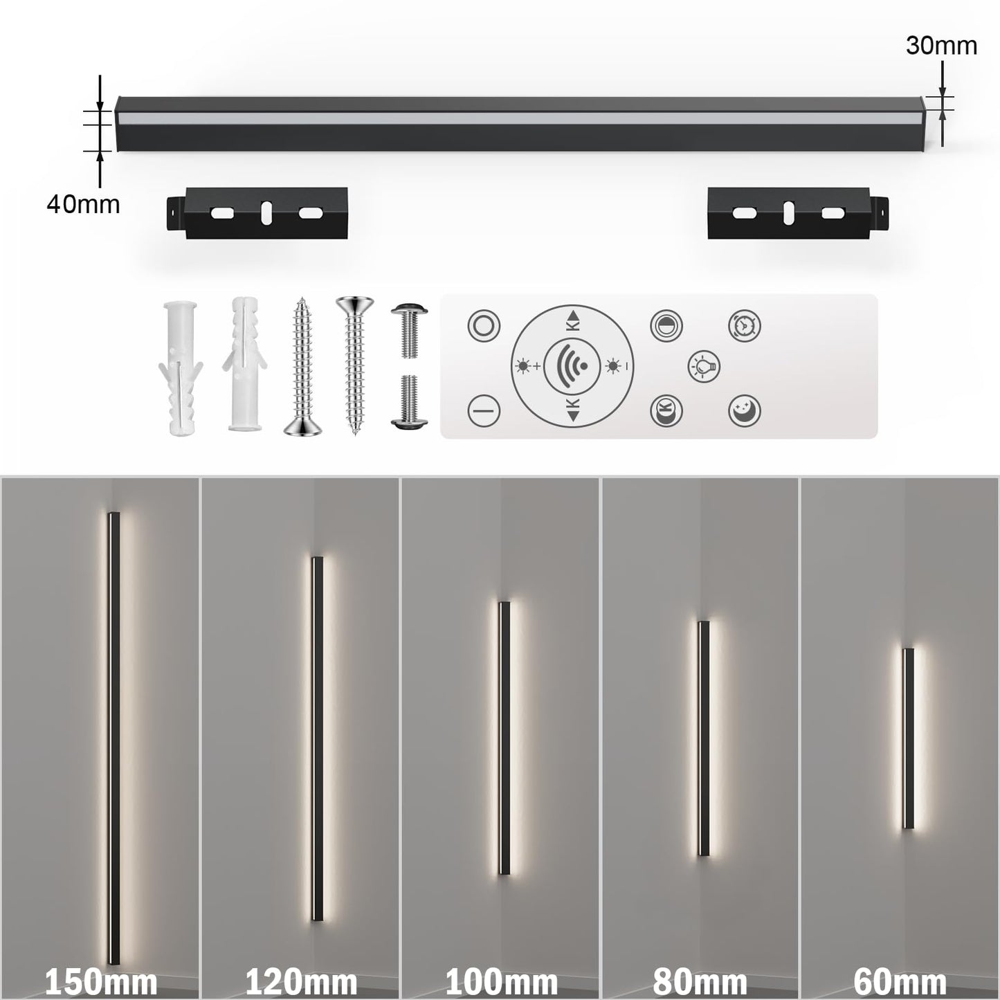 Lampa perete LANMOU LED 150 cm 50W 4000 lm cu telecomanda