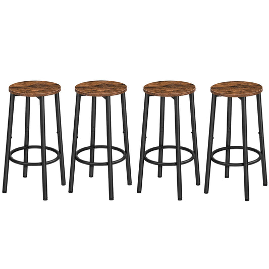 Scaune de bar HOOBRO BF03BYP401 Set 4 Rustic Brown 25.2 inch