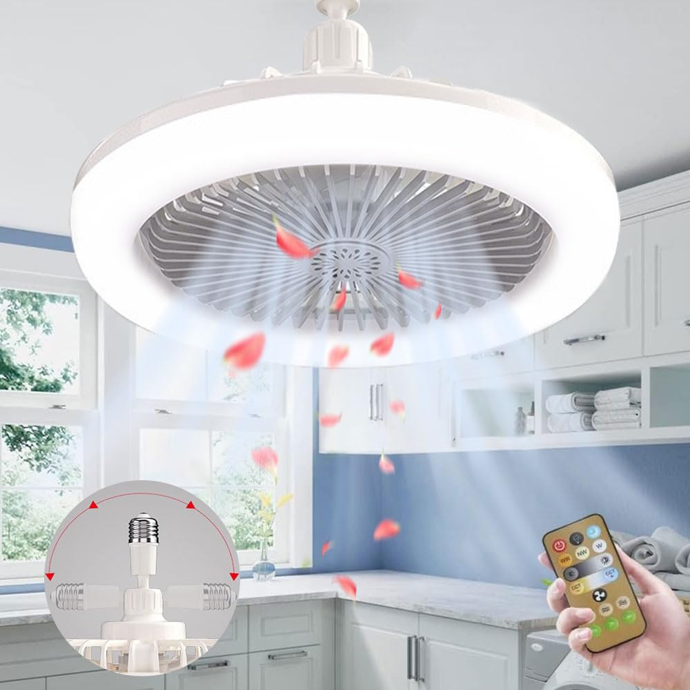Lampa ventilator Anyingkai Fan Lamp E27 30W cu telecomanda