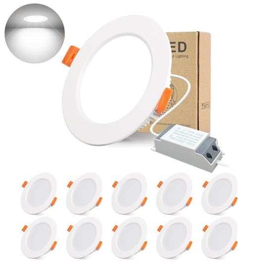 Set 10 spoturi LED incastrate BAGZY, 5W/500lm, lumina rece 6000K si IP44