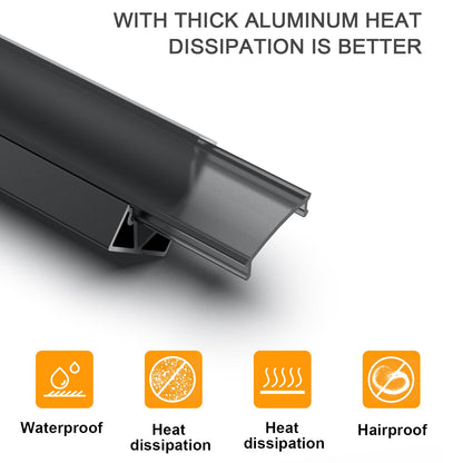 Profil LED Angdarun 1m V-shape aluminiu 10 bucati cu capac negru