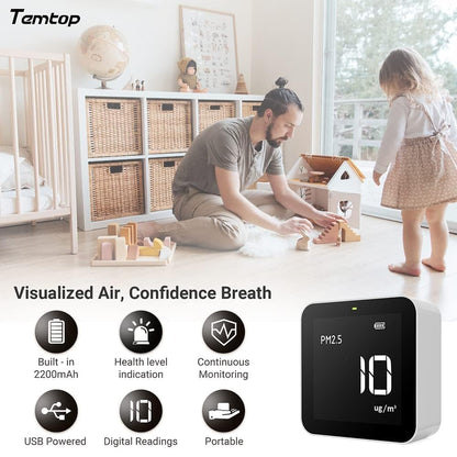Monitor calitate aer Temtop M10 PM2.5 HCHO TVOC AQI portabil