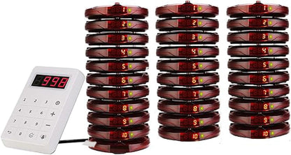Retekess TD158 Pager Call System, 30 Restaurant Pager System, Outdoor 500 M, LED Tube Display, 4 Call Modes, 1-250s Call Time, Gastro Pager for Food Truck, Hotel, Bar