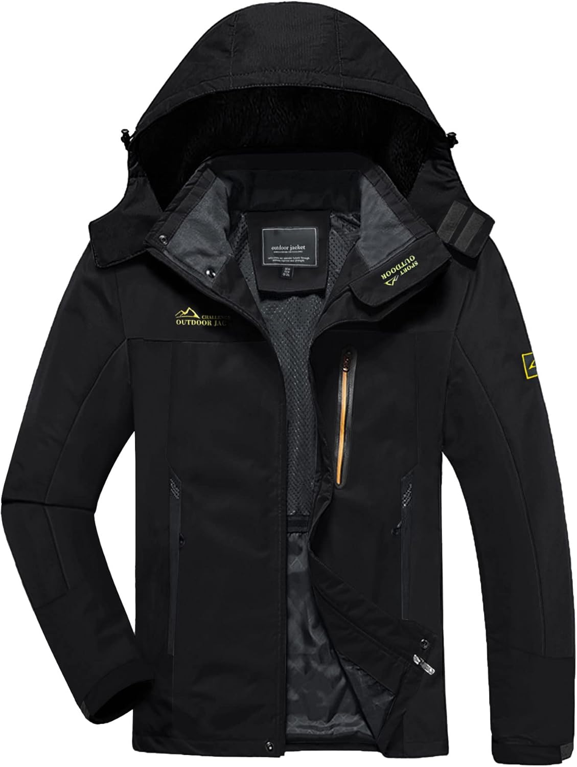 KEFITEVD Softshelljacke Herren Wasserabweisende Funktionsjacke mit Abnehmbarer Kapuze Leichte Outdoorjacke für Wandern Trekking