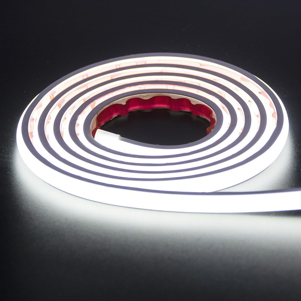 pcning COB LED Strip, 3 Metres, Self-Adhesive Cool White, Waterproof IP67, 3 m LED Strip Light, 230 V, Direct Connection with Plug (Cool White, 3)