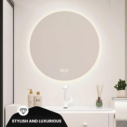 Oglinda baie Bayt 60 cm LED 3 moduri anti-aburire dimabila
