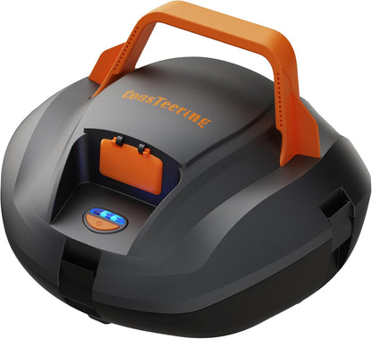CoasTeering Pool Robot, 100 Minutes Strong Cleaning Power, Pool Vacuum Cleaner Battery with Dual Drive Motors, Self-Parking, One-Touch Start, Wireless Pool Robot for Pools up to 80 m² Floor Area