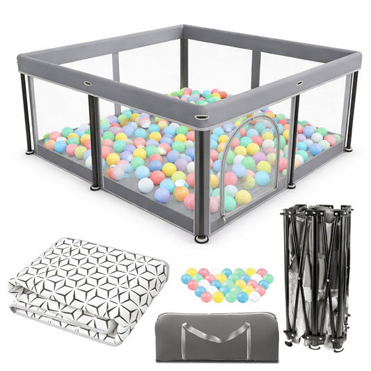 Tarc pliabil pentru bebelusi colpart cu salteluta, 1.2 x 1.2 m, gri