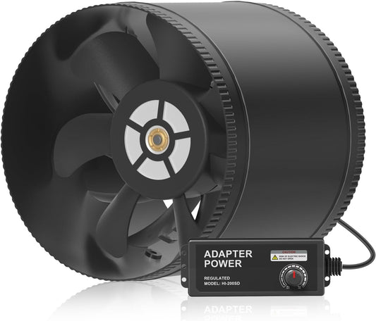 Ventilator tubulatura Hon&Guan 200 mm, reglabil, 1060 m³/h, cu stecher EU – pentru sera, garaj, subsol