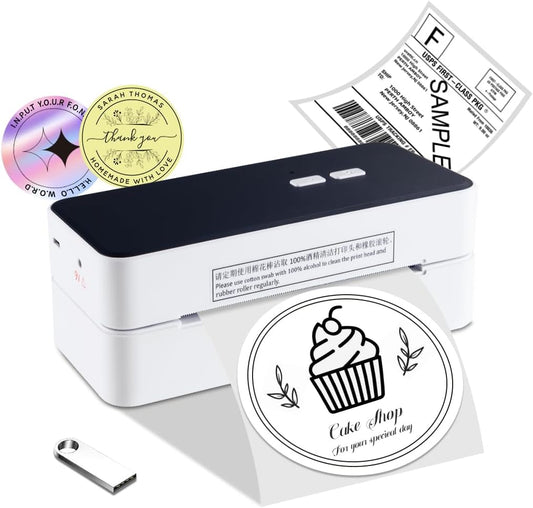 vretti Label Printer USB, DHL Label Printer, Shipping Labels Printer, Label Printer 4 x 6 for Small Business, Label Printer DHL Compatible with Amazon, Etsy, Ebay,UPS,USB Supports Windows/Mac