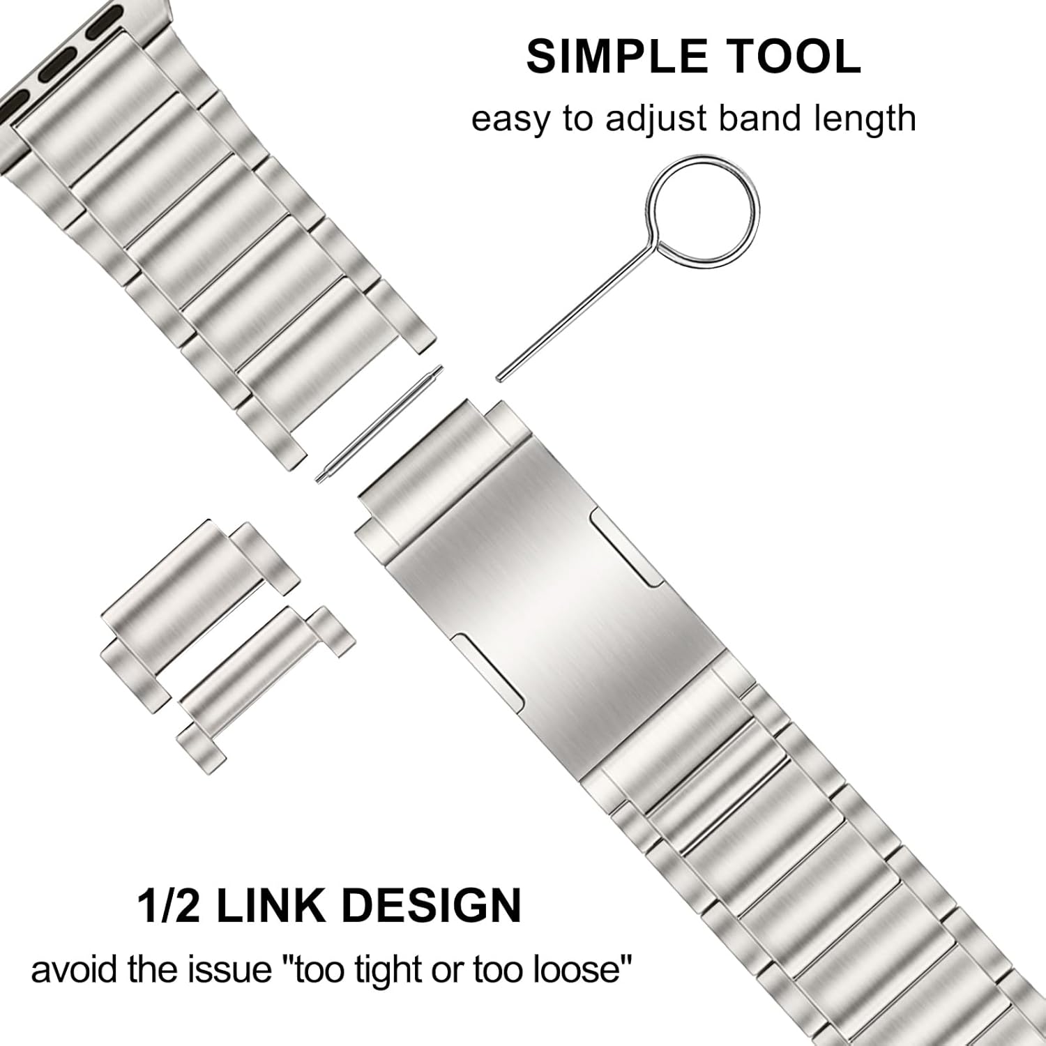 TRUMiRR 49 mm 46 mm 45 mm 44 mm 42 mm (Series 3 2 1) Compatible with Apple Watch Strap Titanium, Stainless Steel Link Bracelet Titanium Replacement Straps for iWatch Ultra 2/Ultra, Series 10/9/8/7/6/5