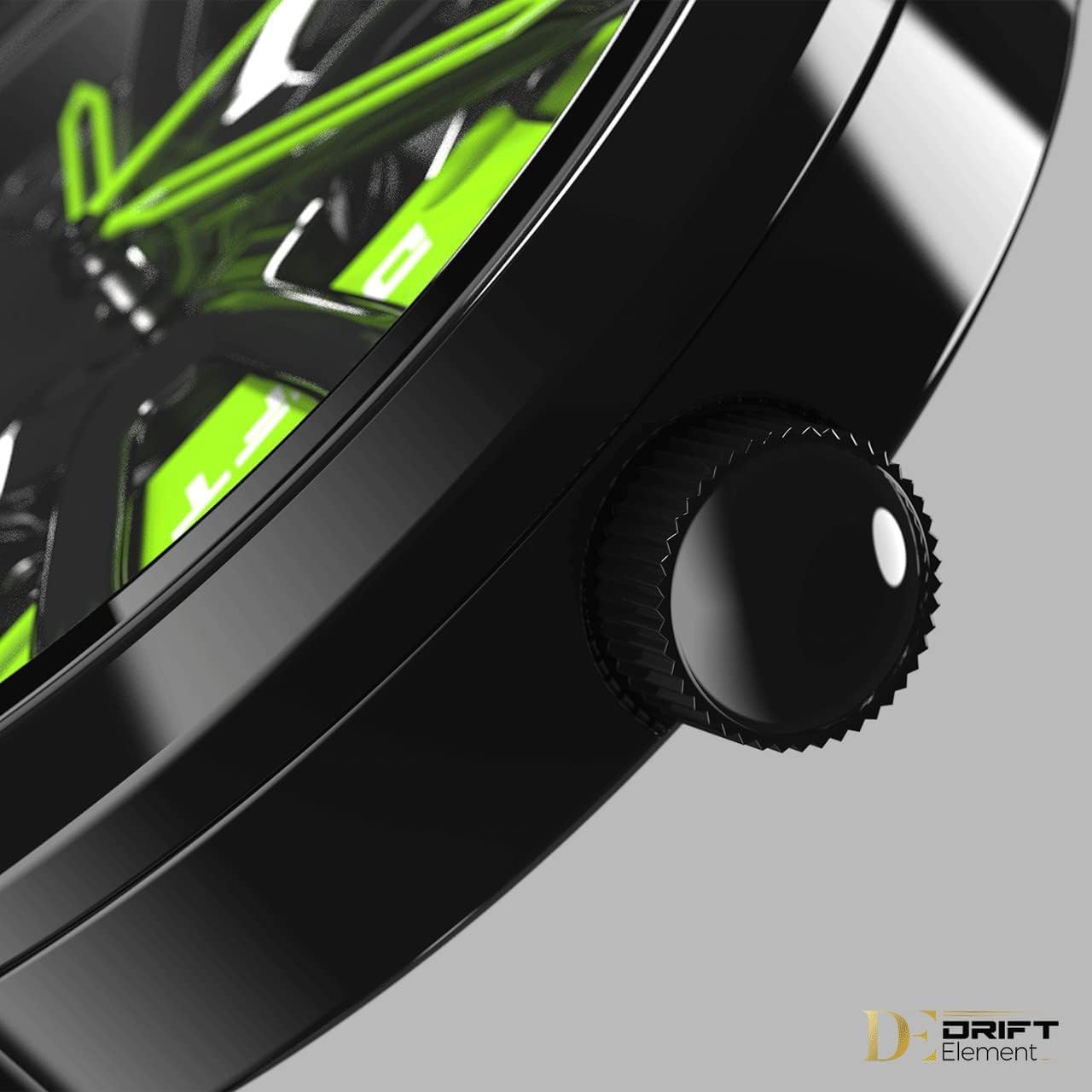 DriftElement Performance GT Rim Watch Men - Sports car Men's Wristwatch in 3D Design - Custom Designer Watch with Mineral Glass - Quartz Watch