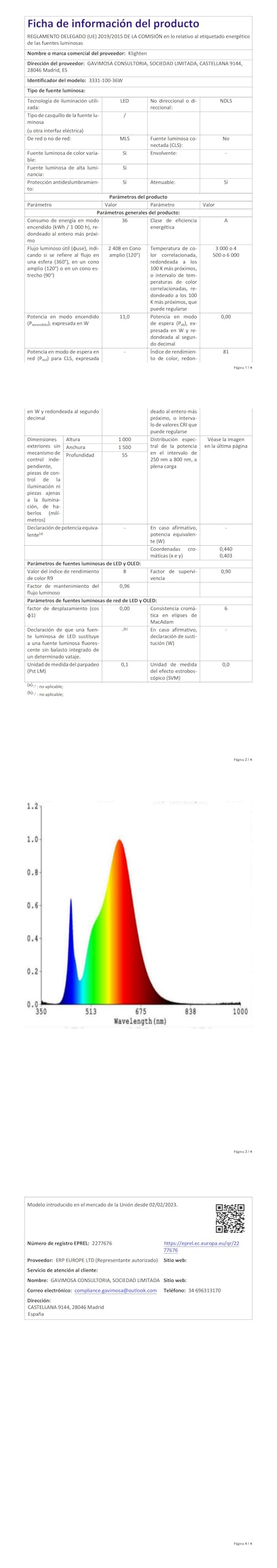 Pendul Klighten LED 100 36W 3000K-6000K cu telecomanda