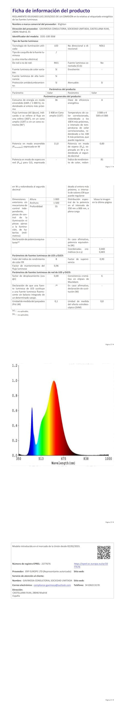 Pendul Klighten LED 100 36W 3000K-6000K cu telecomanda