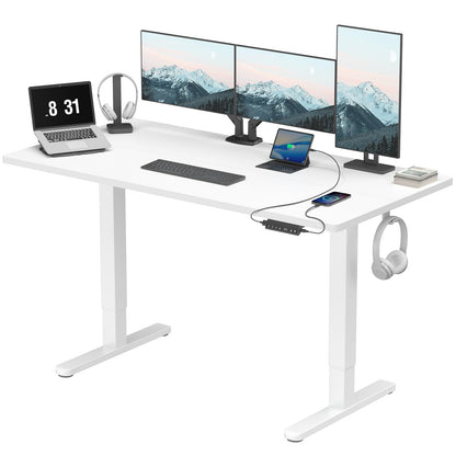 Birou HUANUO reglabil electric 120x80 cm USB-C USB-A alb