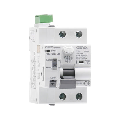 GEYA Auto Reclosing Device Circuit Breaker 6KA ELCB Self-Reclosing RCCB Recloser RCD AC Type (Auto Recloser AC220V+RCCB 2P-25A-30mA)