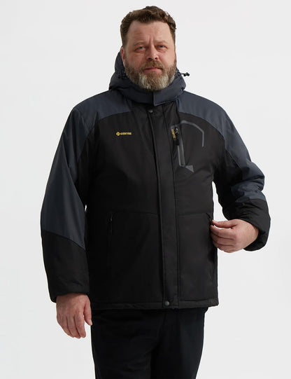 GEMYSE Men's Mountain Waterproof Ski Jacket Windproof Fleece Outdoor Winter Coat with Hood