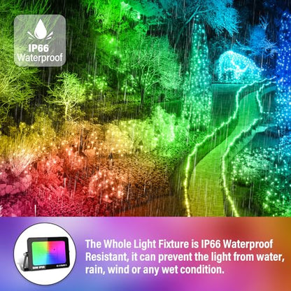 Proiector LED exterior 50W RGB cu telecomanda IP66 dimabil PICAA