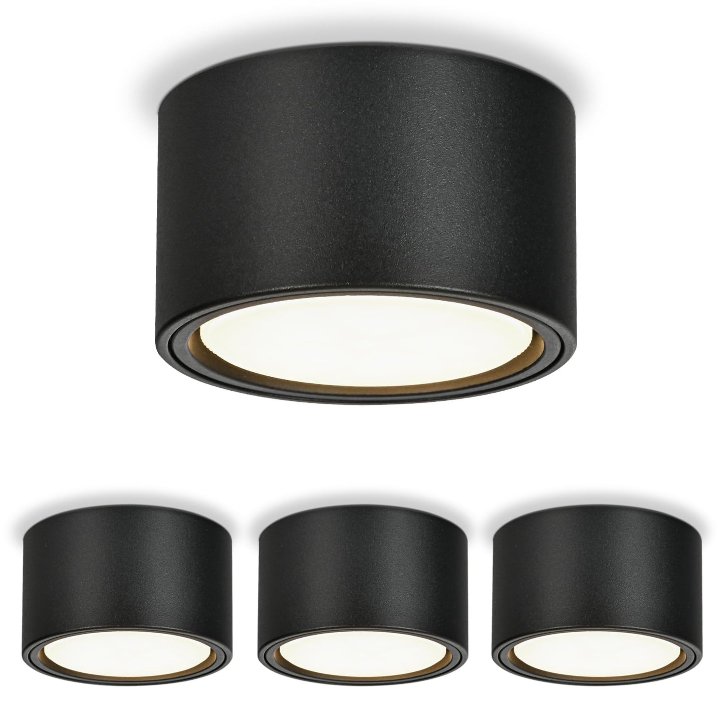 Spot LED aplicat GX53 6W 4000K 550lm negru mat KYOTECH, 4 buc
