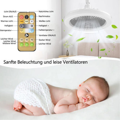 Lampa ventilator Anyingkai Fan Lamp E27 30W cu telecomanda