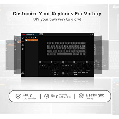RK Royal Kludge RK61-US 2.4 GHz Wireless/Bluetooth/Wired 60% Mechanical Keyboard, 61 Keys Compact Keyboard, Hot Swappable Red Switch Gaming Keyboard with Software for Windows/Mac/Android